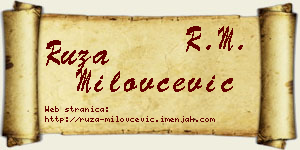Ruža Milovčević vizit kartica